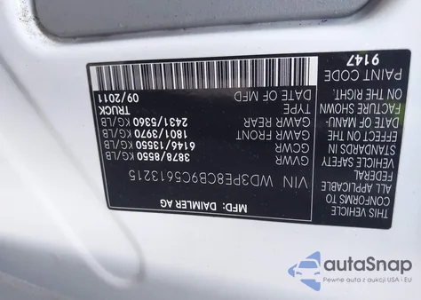 2012 Mercedes-Benz Sprinter 2500 High Roof from USA, damaged, VIN WD3PE8CB9C5613215